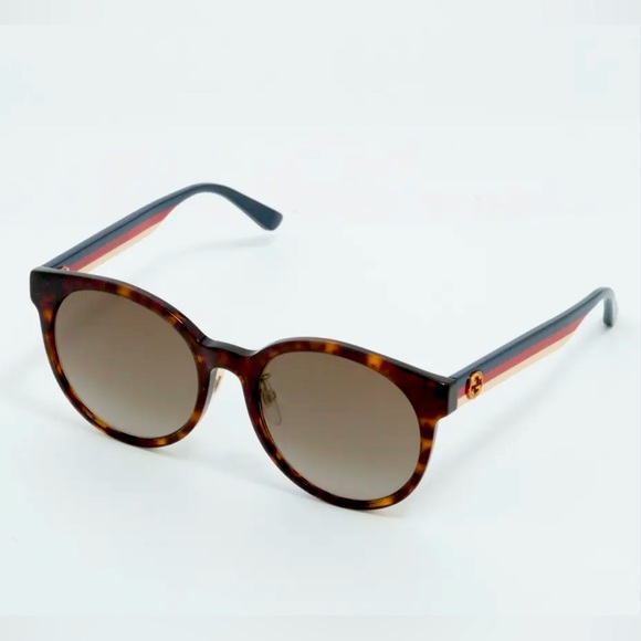 Gucci Interlocking G Web Sunglasses Brown Tortoise GG0416SK - Picture 1 of 5